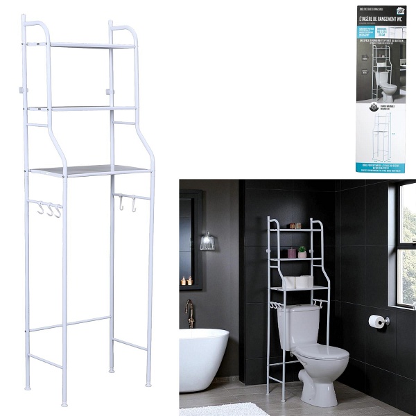 Intesi regał łazienkowy nad sedes biały metalowy 3 półki 150 cm ( Rozmiar: uniwersalny )