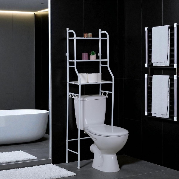 Intesi regał łazienkowy nad sedes biały metalowy 3 półki 150 cm ( Rozmiar: uniwersalny )