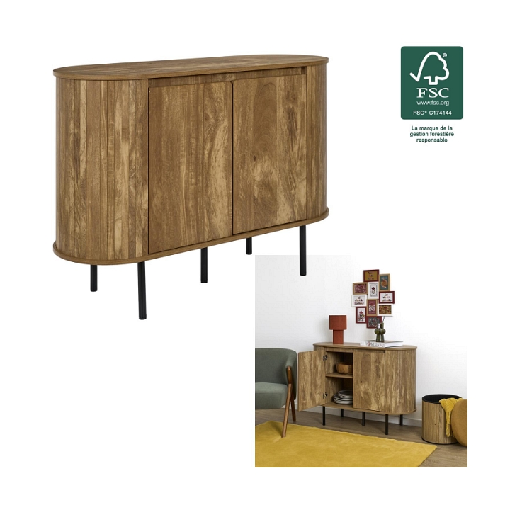 Komoda Hermiona nowoczesna na nóżkach do salonu naturalna 110 cm - Intesi