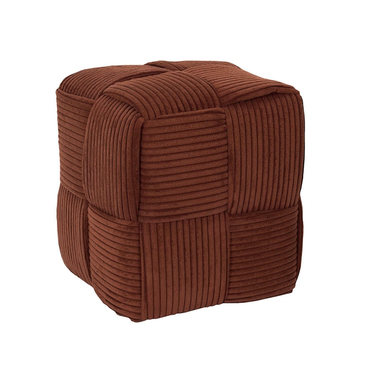 Pufa Scott sztruksowa terracotta do salonu prostokątna 38 cm - Intesi