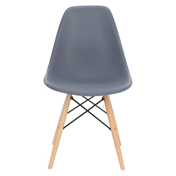 Krzesło do jadalni P016W PP inspirowane DSW szare ciemne nowoczesne tworzywo, drewniana podstawa ( Rozmiar: uniwersalny )