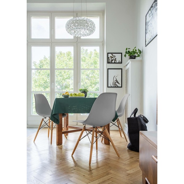 Krzesło do jadalni P016W PP inspirowane DSW szare ciemne nowoczesne tworzywo, drewniana podstawa ( Rozmiar: uniwersalny )