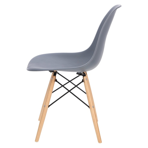 Krzesło do jadalni P016W PP inspirowane DSW szare ciemne nowoczesne tworzywo, drewniana podstawa ( Rozmiar: uniwersalny )