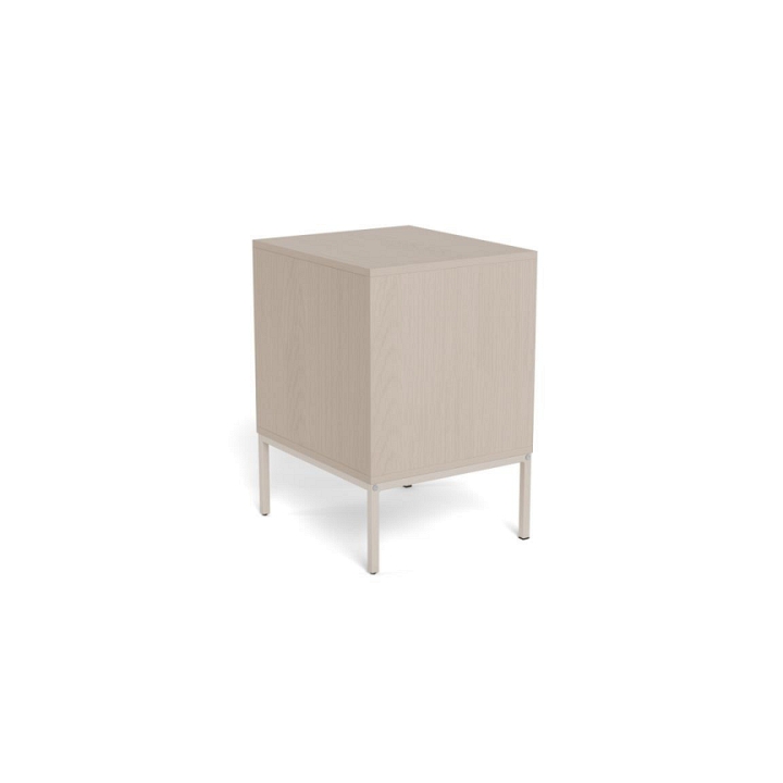 Szafka nocna do sypialni Palmdale szara z 2 szufladami 46 cm - ACTONA