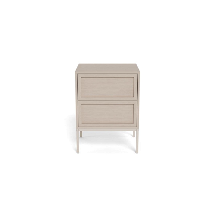 Szafka nocna do sypialni Palmdale szara z 2 szufladami 46 cm - ACTONA