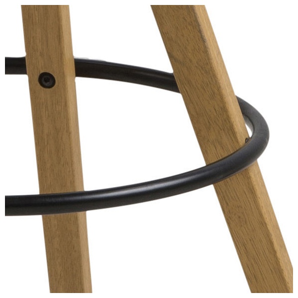 Stołek barowy Dima Melange grey/wood z drewnianymi nogami ( Rozmiar: uniwersalny )