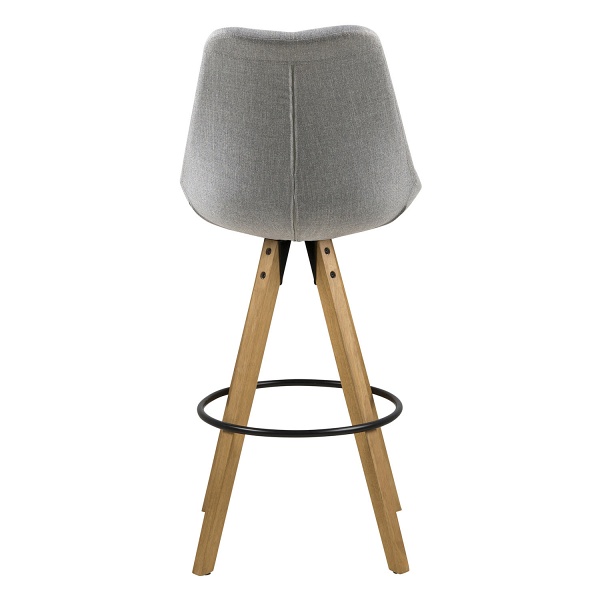 Stołek barowy Dima Melange grey/wood z drewnianymi nogami ( Rozmiar: uniwersalny )