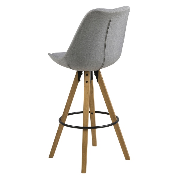 Stołek barowy Dima Melange grey/wood z drewnianymi nogami ( Rozmiar: uniwersalny )