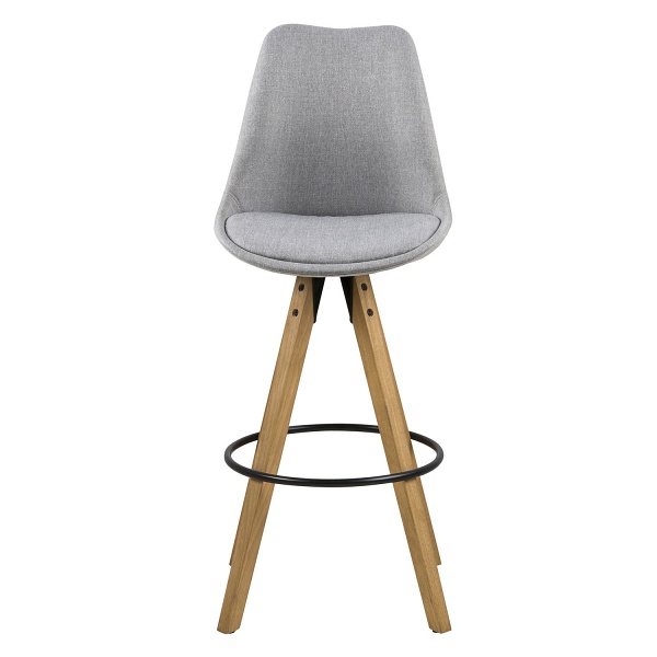 Stołek barowy Dima Melange grey/wood z drewnianymi nogami ( Rozmiar: uniwersalny )