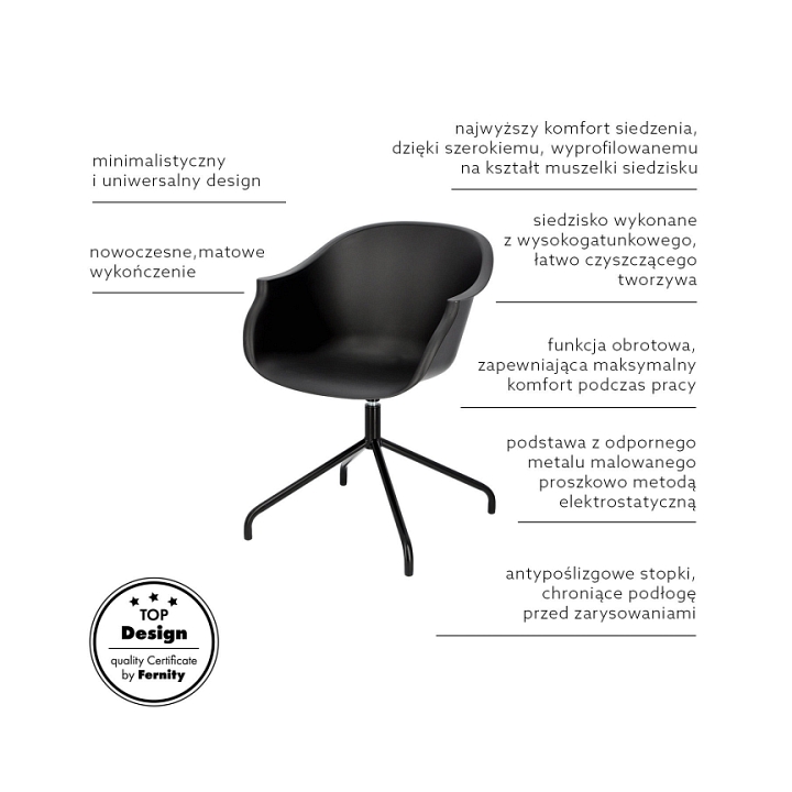 Krzesło Roundy Black - Intesi