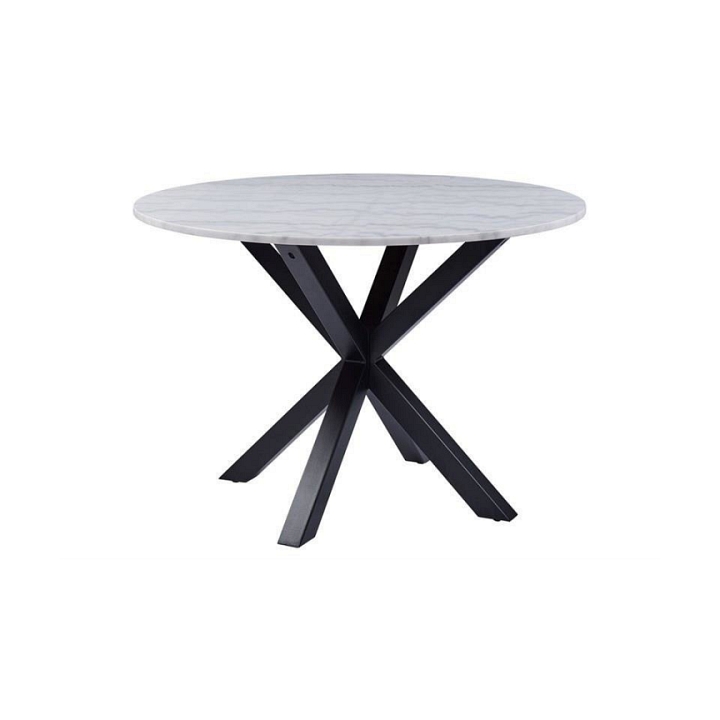 Stół okrągły Heaven Actona płyta MDF i metal jasnoszary/czarny 110 cm nierozkładany