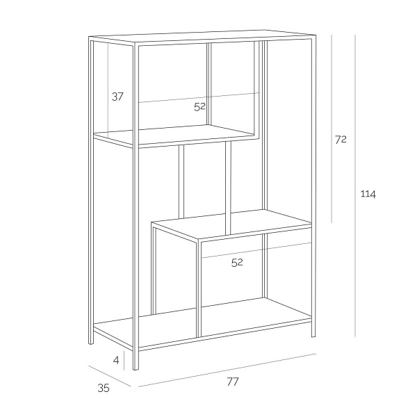 Regał Seaford III Jesion Czarny ( Rozmiar: uniwersalny )