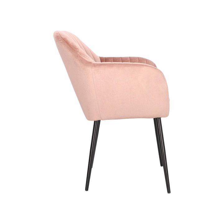 Krzesło Emilia Velvet dusty rose/black - ACTONA