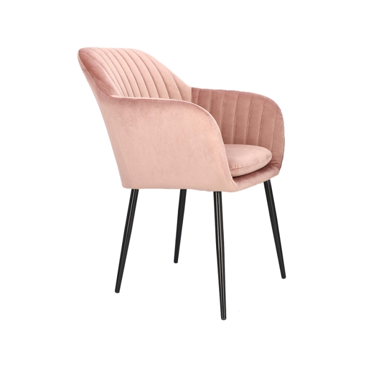 Krzesło Emilia Velvet dusty rose/black - ACTONA