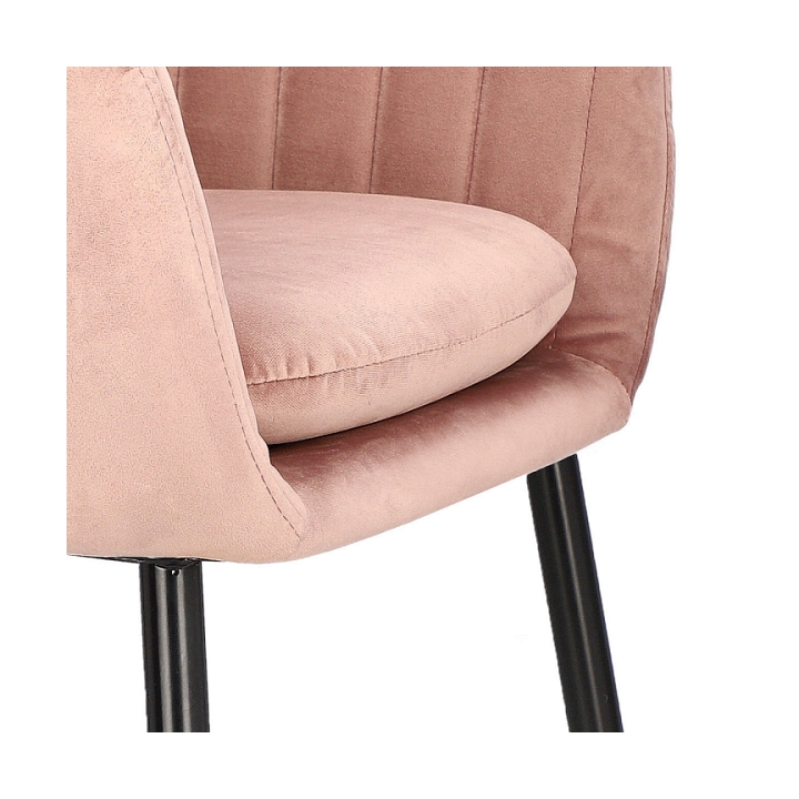 Krzesło Emilia Velvet dusty rose/black - ACTONA