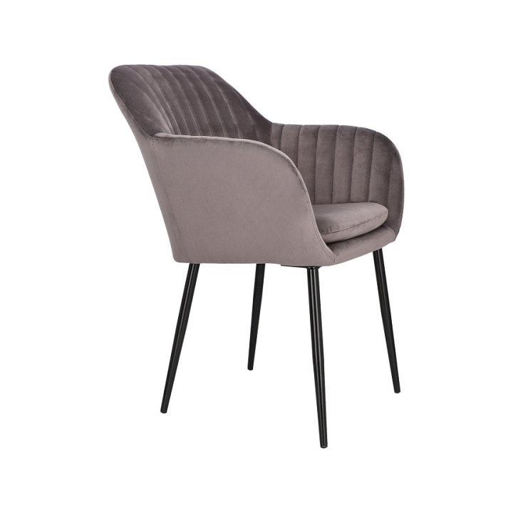 Krzesło Emilia Velvet dark grey/black - ACTONA
