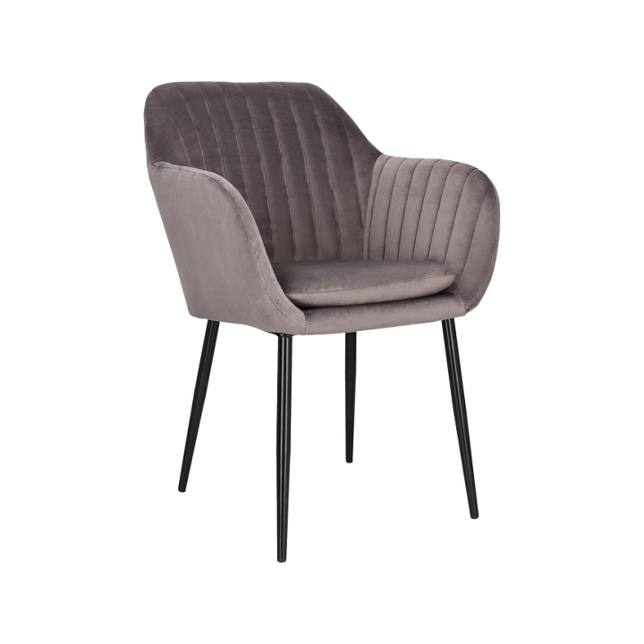 Krzesło Emilia Velvet dark grey/black - ACTONA