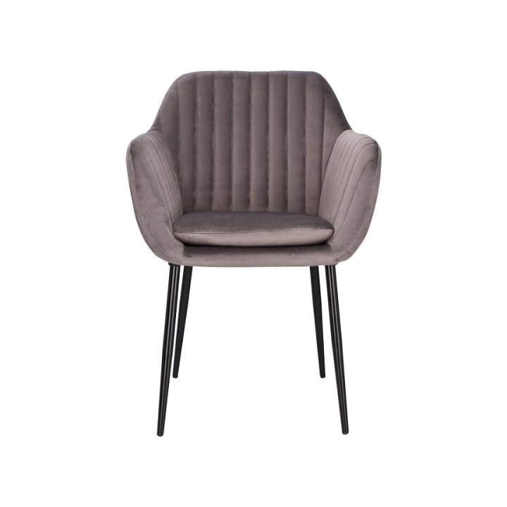 Krzesło Emilia Velvet dark grey/black - ACTONA