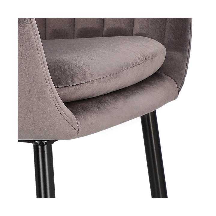Krzesło Emilia Velvet dark grey/black - ACTONA