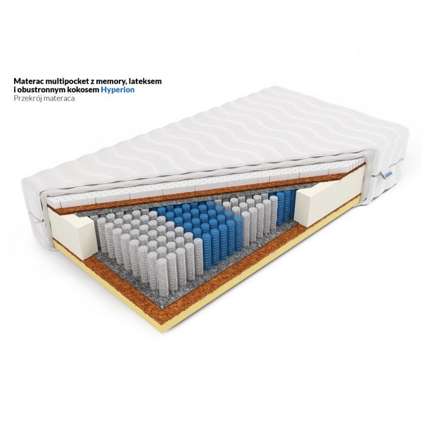 Multipocket z memory lateksem i obustronnym kokosem Hyperion 180 x 200 - Frankhauer