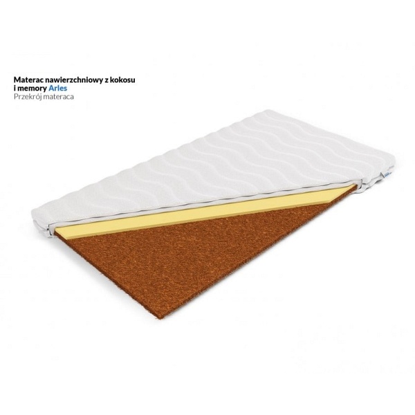 Materac nawierzchniowy z kokosu i memory Arles 120 x 200 - Frankhauer