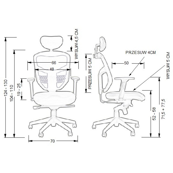 Fotel z wysuwem siedziska HN-5038 czarny Stema
