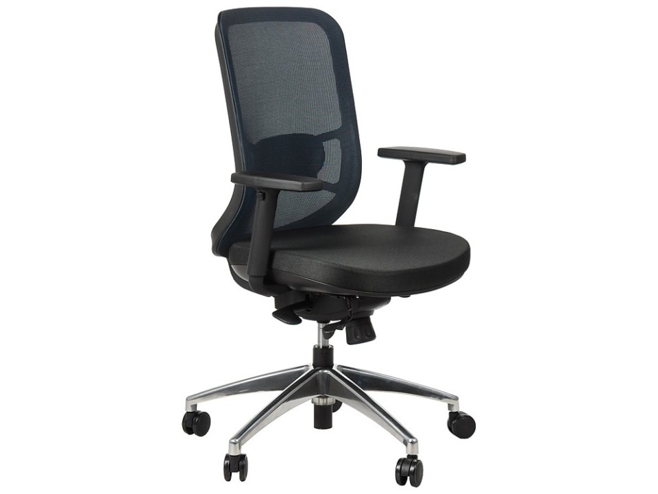 Krzesło obrotowe biurowe z podstawą aluminiową i wysuwem siedziska model GN-310/BORDO fotel biurowy obrotowy - Stema