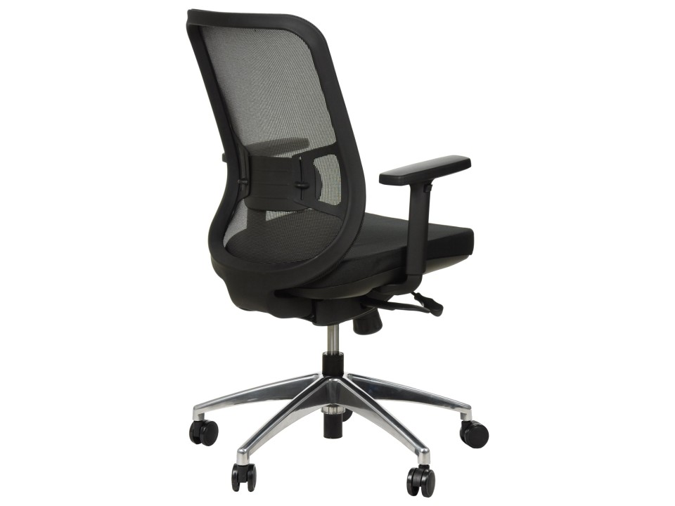 Krzesło obrotowe biurowe z podstawą aluminiową i wysuwem siedziska model GN-310/SZARY fotel biurowy obrotowy - Stema