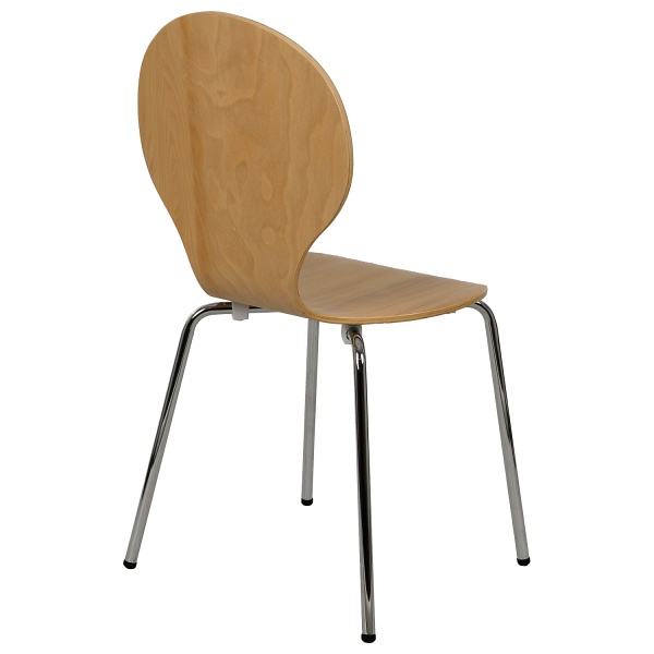 Krzesło ze sklejki, stelaż chromowany. Model TDC-122. - Stema