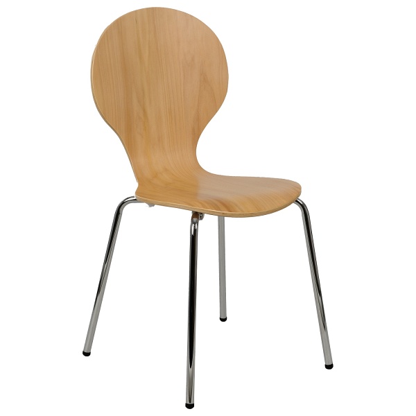 Krzesło ze sklejki, stelaż chromowany. Model TDC-122. - Stema