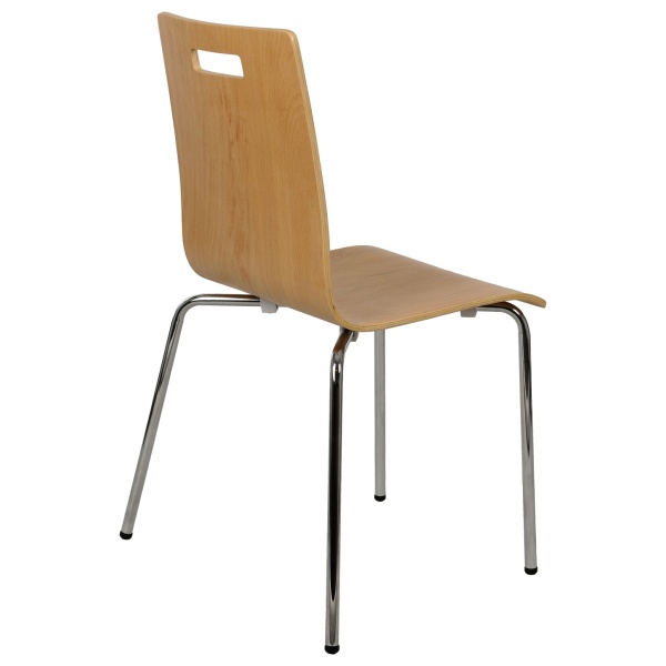 Krzesło ze sklejki, stelaż chromowany. Model TDC-132. - Stema