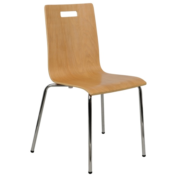 Krzesło ze sklejki, stelaż chromowany. Model TDC-132. - Stema