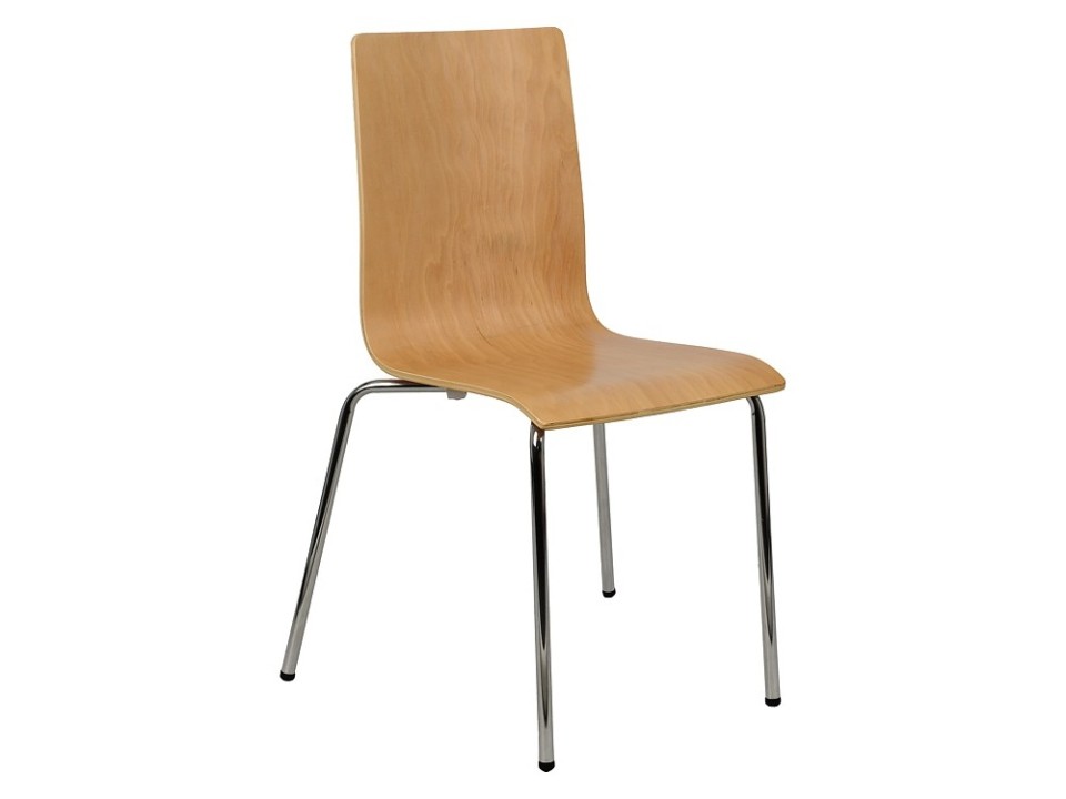 Krzesło ze sklejki, stelaż chromowany. Model TDC-132 z otworem. - Stema