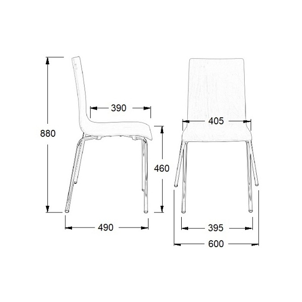 Krzesło ze sklejki w kolorze białym, stelaż chromowany. Model TDC-132. - Stema