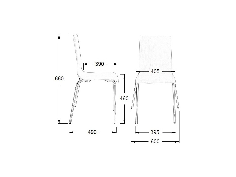 Krzesło ze sklejki w kolorze białym, stelaż chromowany. Model TDC-132. - Stema