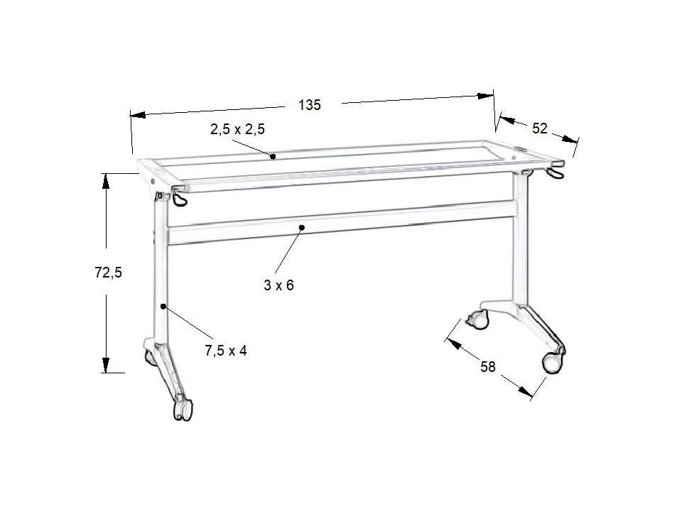 Stelaż biurka i stołu NY-A383 uchylny 135x58x72,5 Stema