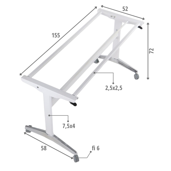 Stelaż biurka i stołu NY-A383 uchylny 155x58x72,5 Stema