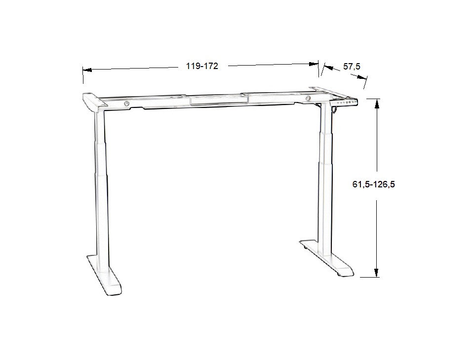 Stelaż biurka i stołu UT04-3T/A alu Stema