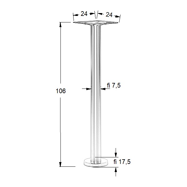 Podstawa mocowana do podłoża SH-3018-1/H/S szczotkowana Stema