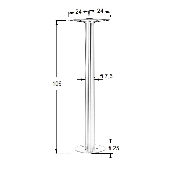 Podstawa mocowana do podłoża SH-3017-2/H/S szczotkowana Stema