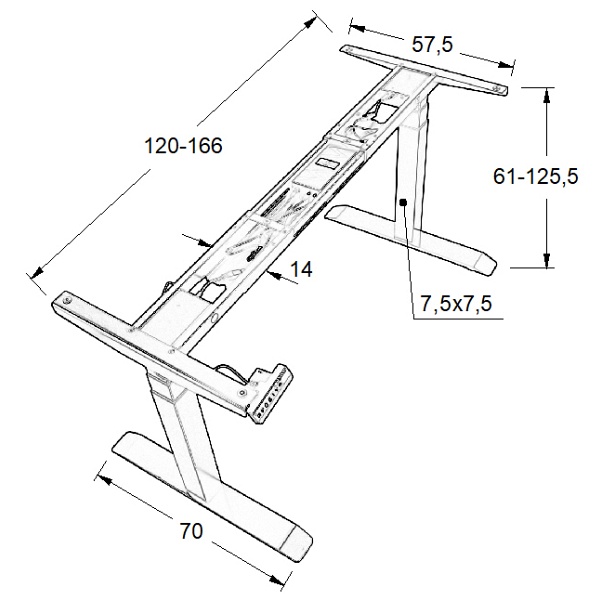 Stelaż biurka i stołu UT05-3T/B czarny Stema