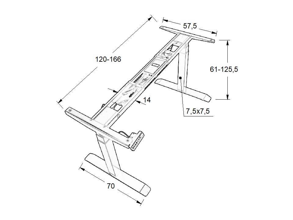 Stelaż biurka i stołu UT05-3T/B czarny Stema