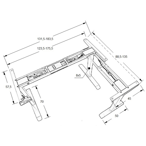 Stelaż biurka i stołu UT04-2T/90A/B czarny Stema