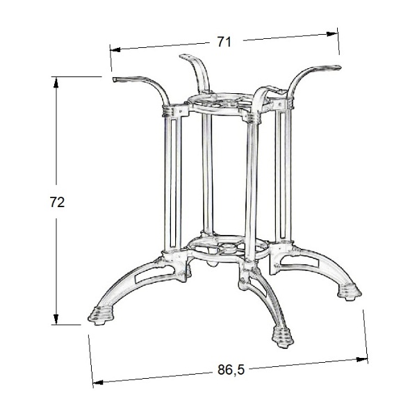 Podstawa stolika żeliwna SH-5033-2/B Stema