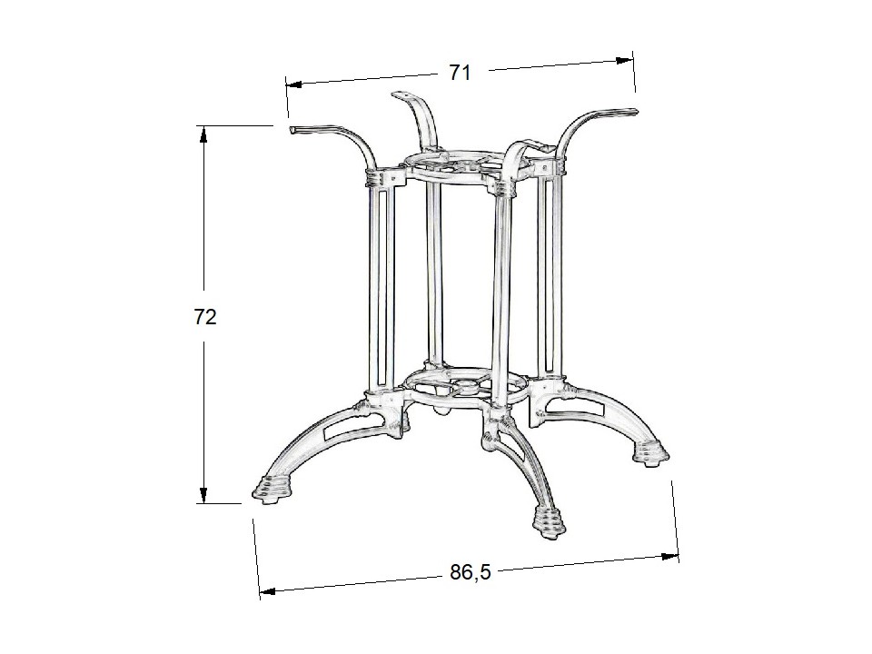 Podstawa stolika żeliwna SH-5033-2/B Stema