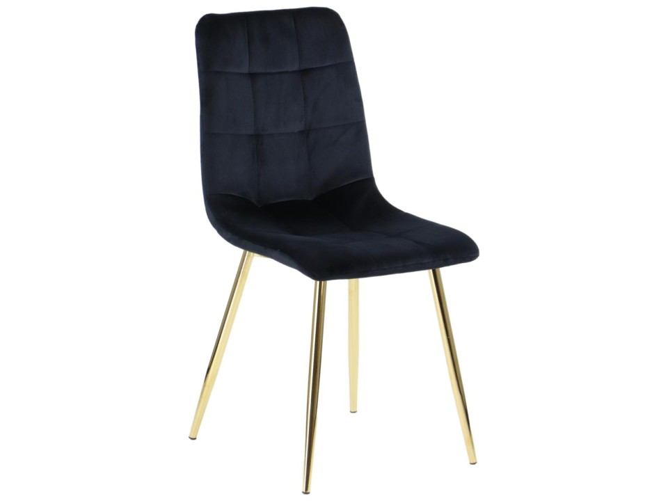 Krzesło do salonu i jadalni CN-6004 czarny stelaż złoty Stema