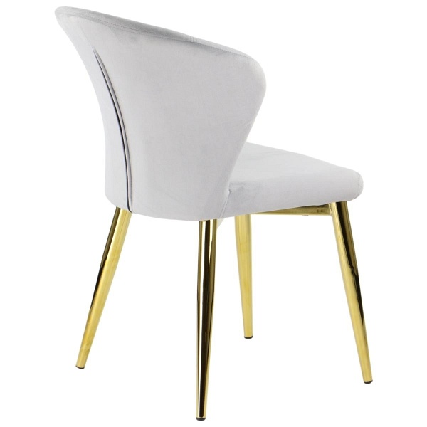 Krzesło do salonu i jadalni CN-6080 jasny szary  stelaż złoty Stema