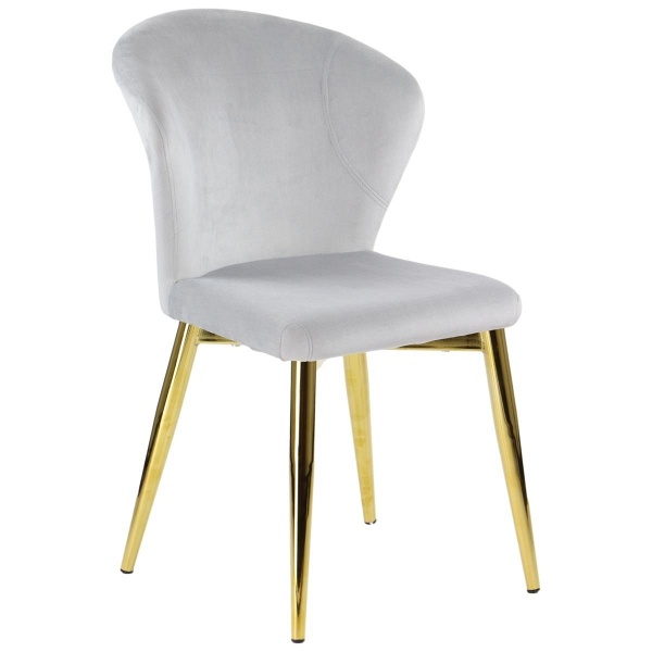Krzesło do salonu i jadalni CN-6080 jasny szary  stelaż złoty Stema