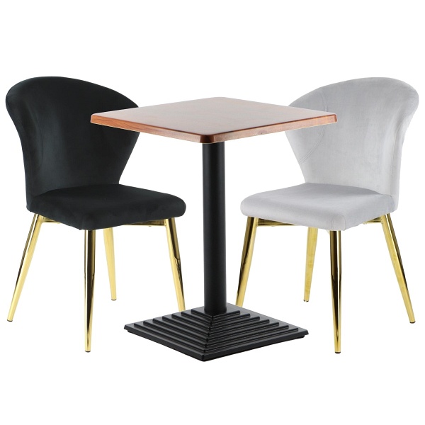 Krzesło do salonu i jadalni CN-6080 jasny szary  stelaż złoty Stema