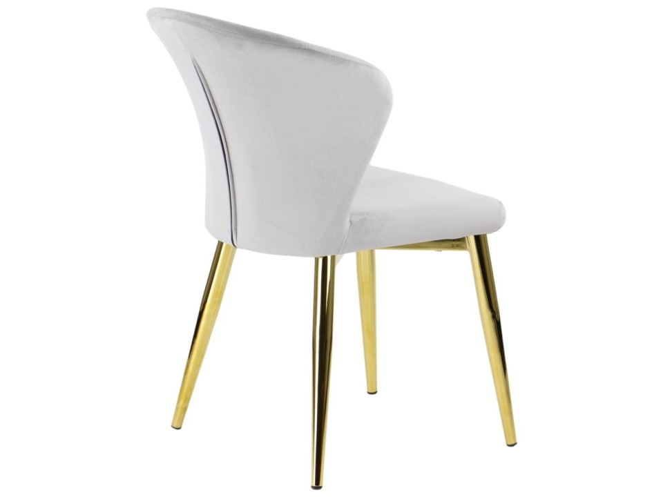 Krzesło do salonu i jadalni CN-6080 jasny szary  stelaż złoty Stema